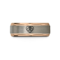 tungsten bands for couples – rose gold tungsten soulmate wedding band