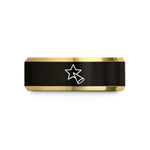 anniversary presents for wife – black & gold tungsten star spotlight wedding band