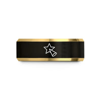 anniversary presents for wife – black & gold tungsten star spotlight wedding band