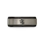 anniversary presents for wife – black & silver tungsten star spotlight wedding band