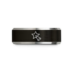 romantic presents for girlfriend – black & grey tungsten star spotlight wedding band
