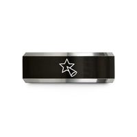 romantic presents for girlfriend – black & grey tungsten star spotlight wedding band