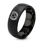 Gifts for Her Anniversary – black tungsten trophy wreath ring