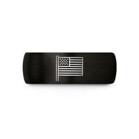 special birthday ring present – black tungsten blue line wedding band