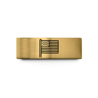 special birthday ring present – gold tungsten blue line wedding band