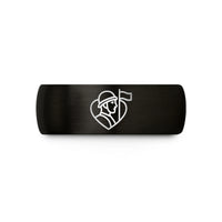 personalized jewelry for her – black & rose gold tungsten guard heart flag wedding band