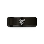 best friend birthday present – black tungsten guard heart flag wedding band