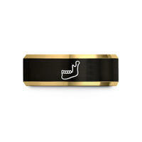 meaningful presents for her – black & gold tungsten jawbone wedding band