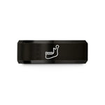 personalized jewelry for her – black tungsten jawbone wedding band