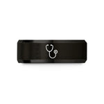 unique present ideas female – black tungsten stethoscope wedding band