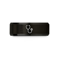 unique present ideas female – black tungsten stethoscope wedding band