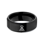 thoughtful presents for females – black tungsten volcano wedding band