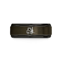 birthday present for girlfriend – gunmetal & black tungsten forklift wedding band