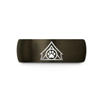 birthday present for girlfriend – gunmetal & black tungsten tent paw circle wedding band
