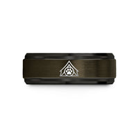 special presents for ladies – gunmetal & black tungsten tent paw circle wedding band