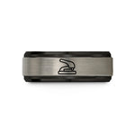 personalized presents for her – black & grey tungsten hole punch wedding band