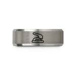 personalized presents for her – black & grey tungsten hole punch wedding band