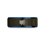 personalized presents for her – gunmetal & blue tungsten diffraction grating wedding band