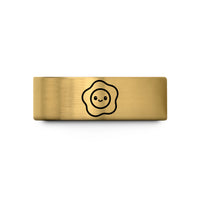 fun birthday presents her – gold tungsten smiling fried egg wedding band