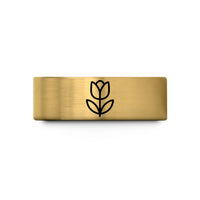 custom rings for her – gold tungsten tulip wedding band