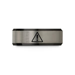 birthday present for wife – black & grey tungsten caution triangle wedding band