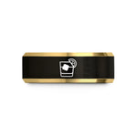 best anniversary present ideas – black & gold tungsten negroni wedding band