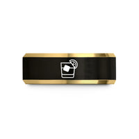 best anniversary present ideas – black & gold tungsten negroni wedding band