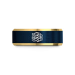 best presents for wife – gold & blue tungsten school of fish wedding band