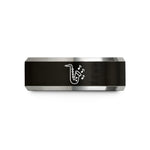 Christmas jewelry presents women – black & grey tungsten sax notes wedding band