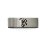 unique Christmas presents her – gold & grey tungsten sax notes wedding band