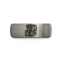 christmas presents for girlfriend – black & grey tungsten treasure chest wedding band