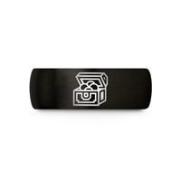 personalized presents for wife – black tungsten treasure chest wedding band