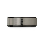 special presents for her – black & gray tungsten chew stick paw wedding band