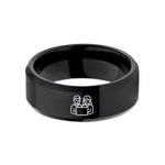 custom present ideas women – black tungsten pair programmers wedding band
