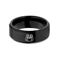 custom present ideas women – black tungsten pair programmers wedding band