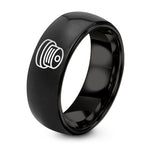 Gifts for Her Friend – black tungsten smoke detector ring