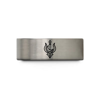 friendship rings for women – gray tungsten warlock moon wedding band