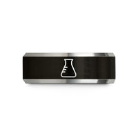 special rings for women – black & grey tungsten beaker wedding band
