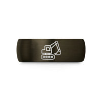 unique presents for her – gunmetal & black tungsten excavator wedding band