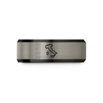 engraved bands for her – black & gray tungsten italy wedding band