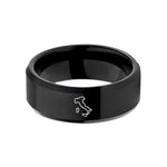 custom presents for women – black tungsten italy wedding band