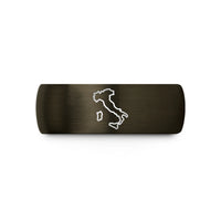 engraved bands for her – gunmetal & black tungsten italy wedding band