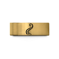 personalized tungsten rings – gold tungsten tentacle curve wedding band