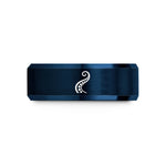 unique ring present ideas – rose gold & blue tungsten tentacle curve wedding band