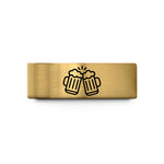 unique gold rings women – gold tungsten clinking beer mugs wedding band