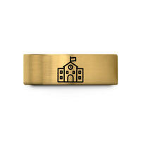 unique wedding bands women – gold tungsten school building wedding band