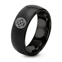 Gifts for Her Wife – black tungsten serpent knot ring