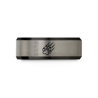 personalized jewelry for her – black & grey tungsten cat paw wedding band