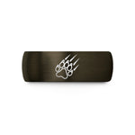 custom tungsten rings her – gunmetal & black tungsten cat paw wedding band