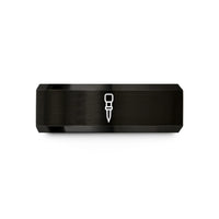 unique present ideas her – black tungsten center punch wedding band